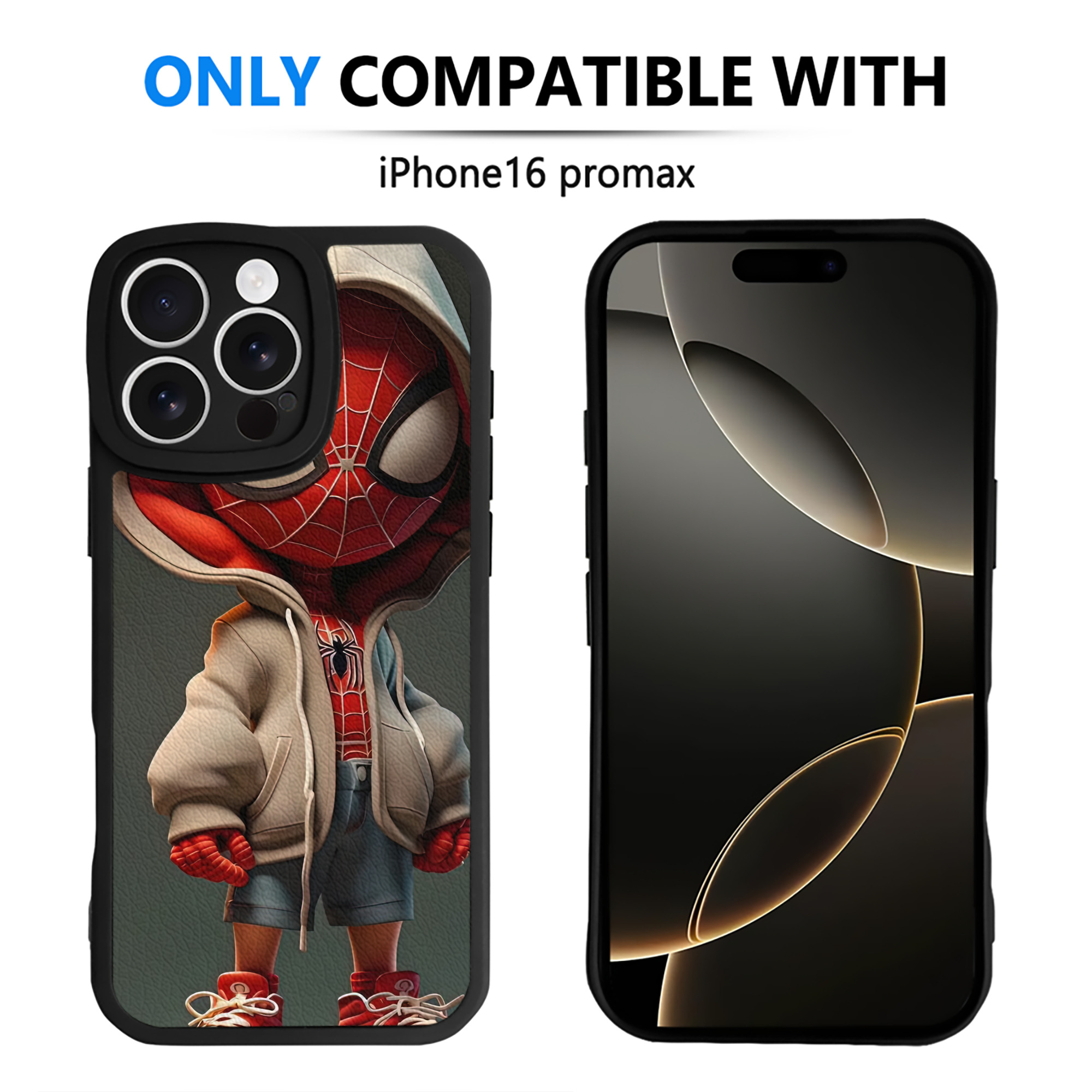 （画像用） Spider Man スパイダーマン 【iPhone 16シリーズ対応】シリコンスマホケース（レザー調） 材質：シリコン